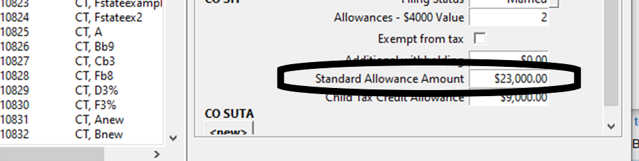 Standard Allowance Amount